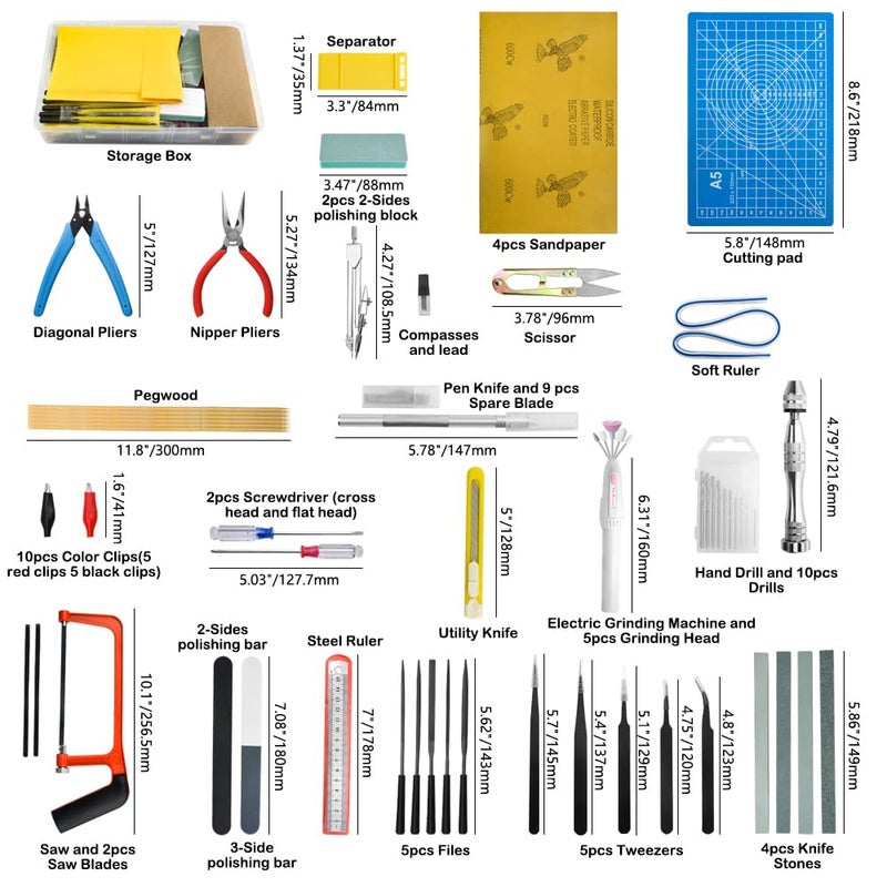 Bigstone 85 PCS Model Tools Kit Hobby Building Tool Craft Set Modeler Basic DIY Tools for Cars, Airplanes, Buildings, Robots Gundam Plastic Models Building Repairing and Fixing - Image 2